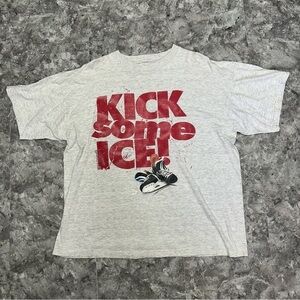 Vintage T Shirt Kick Some Ice BIG BALL Hockey Is Life Size XXL 90s 1994